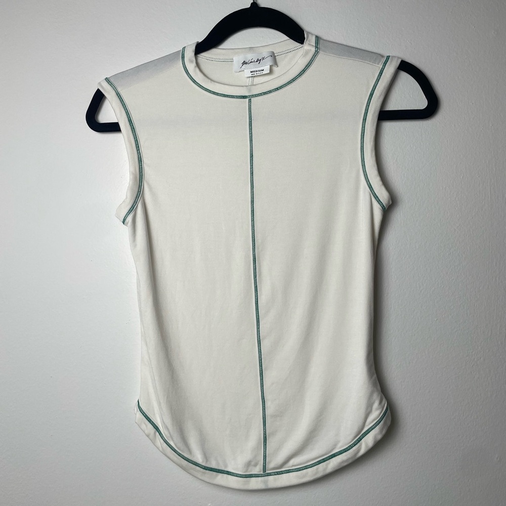 The Line by green/off-white tank